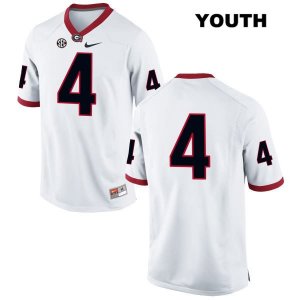 Youth Georgia Bulldogs NCAA #4 Mecole Hardman Nike Stitched White Authentic No Name College Football Jersey GKH2254BI